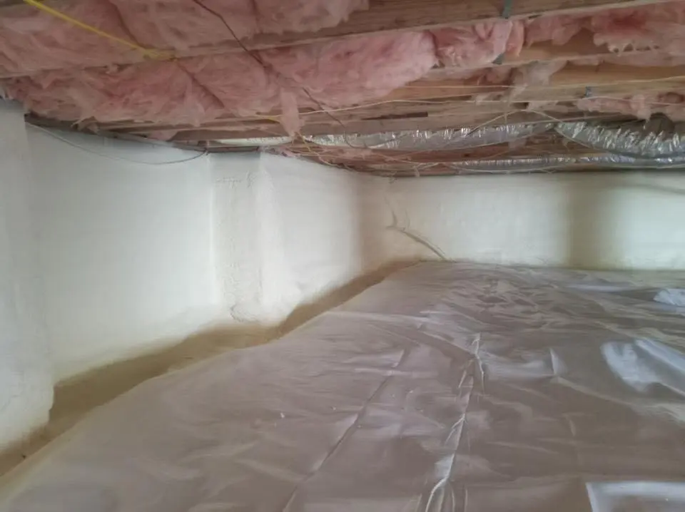 Crawl space encapsulation with closed-cell spray foam for Attic Insulation in Tucson